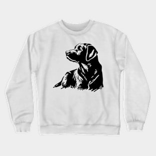 This is a simple black ink drawing of a Labrador dog Crewneck Sweatshirt